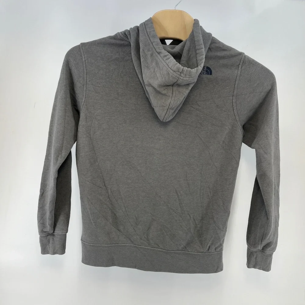 The North Face Mens Gray Bear Graphic Sleeve Logo Pullover Hoodie Small